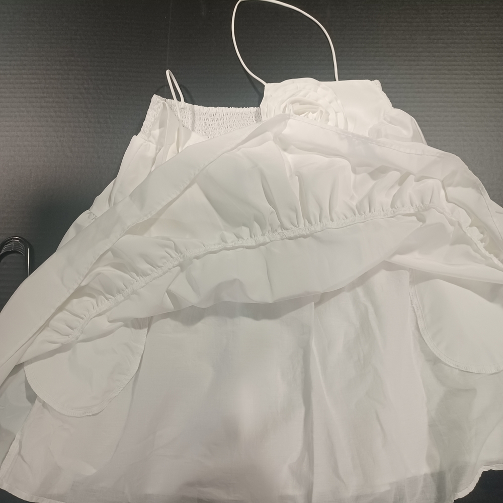 Zara White Rosette Minidress - Picture 6 of 8